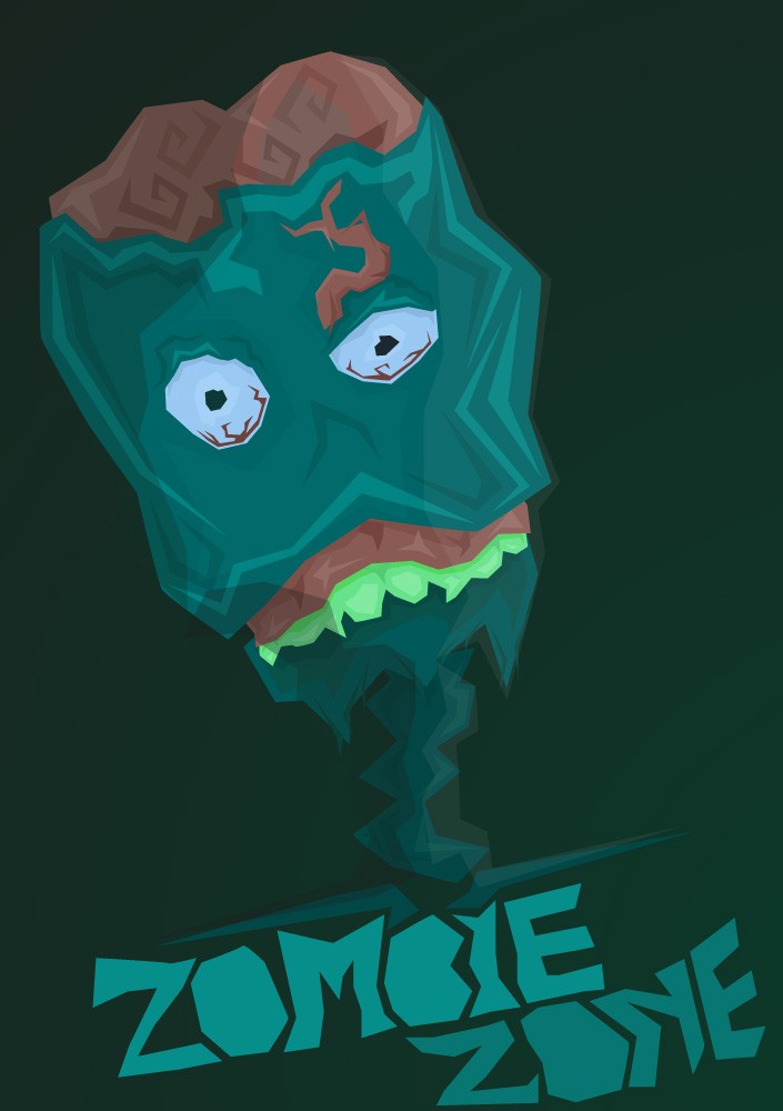 Plakat Zombie - Grafika wykonana na zajęciach w LCKZiU - Technik Grafiki i Poligrafii Cyfrowej w Lublinie - Centrum Kształcenia Zawodowego i Ustawicznego - LCKZiU